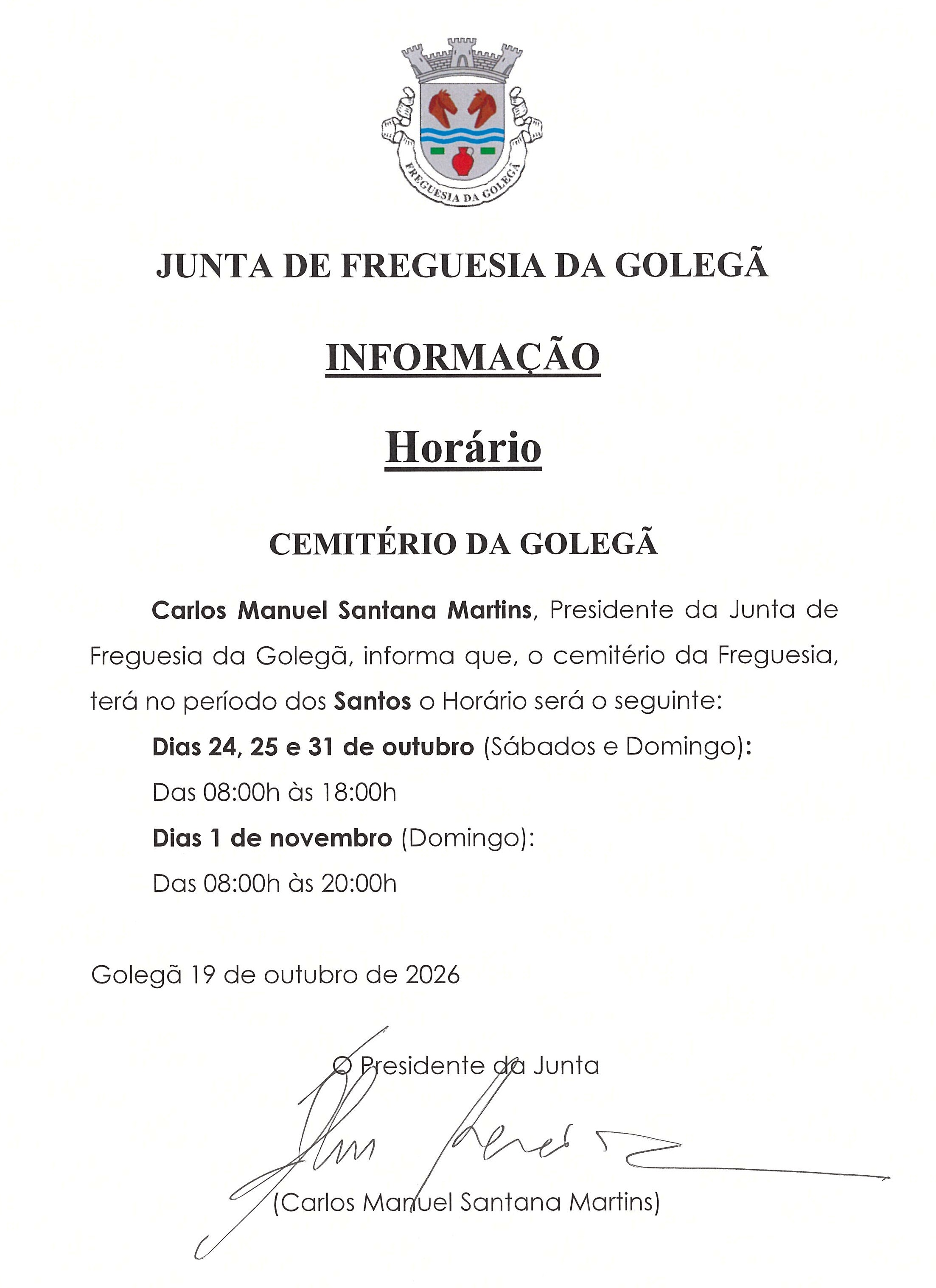 Horário Cemitério Santos 2026